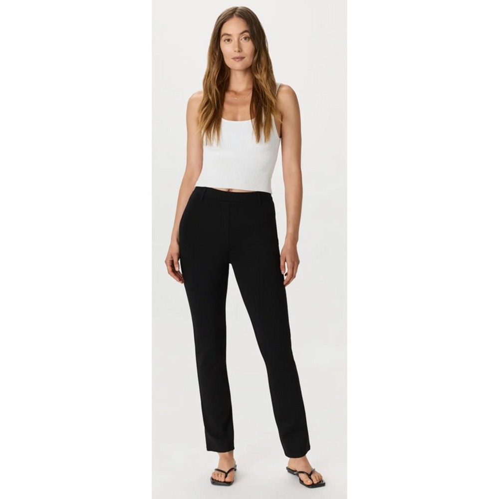 Quince Ultra Stretch Ponte Straight Leg Pants Womens LRG Tall Black Pull On *NWT